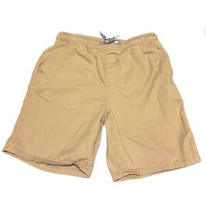 Levi’s Boys Large Pull-On Woven Shorts Khaki Elastic Waist Drawstring Logo